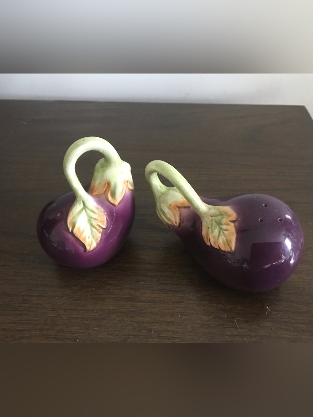 Fitz & Floyd Eggplant Salt & Pepper Shakers